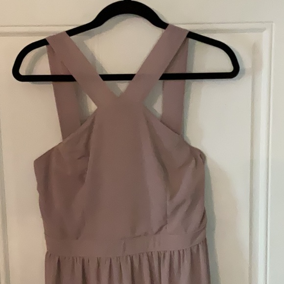 Lulu’s Aiir of Romance Taupe Halter A Line Maxi Dress - Picture 9 of 13